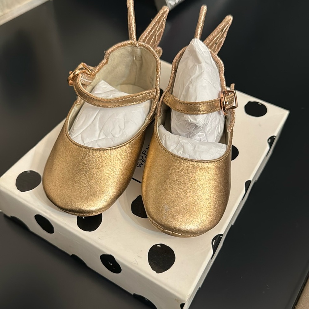Sophia Webster baby girl shoes rose gold size 18-19